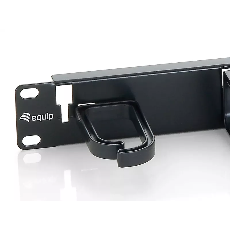 Equip 19-tolline rack-kinnitusega kaablihalduspaneel, must (RAL 9005)