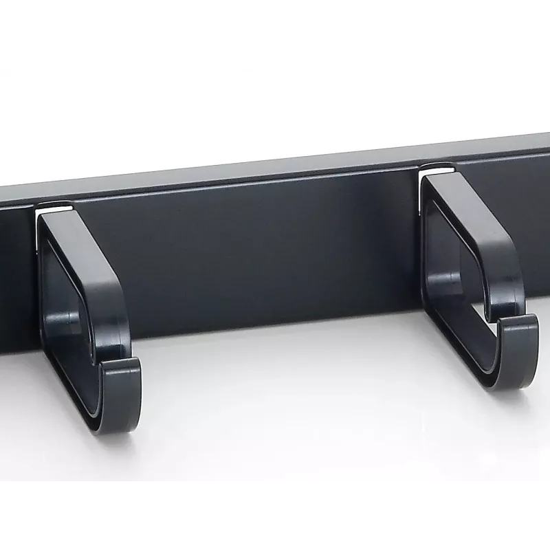 Equip 19-tolline rack-kinnitusega kaablihalduspaneel, must (RAL 9005)