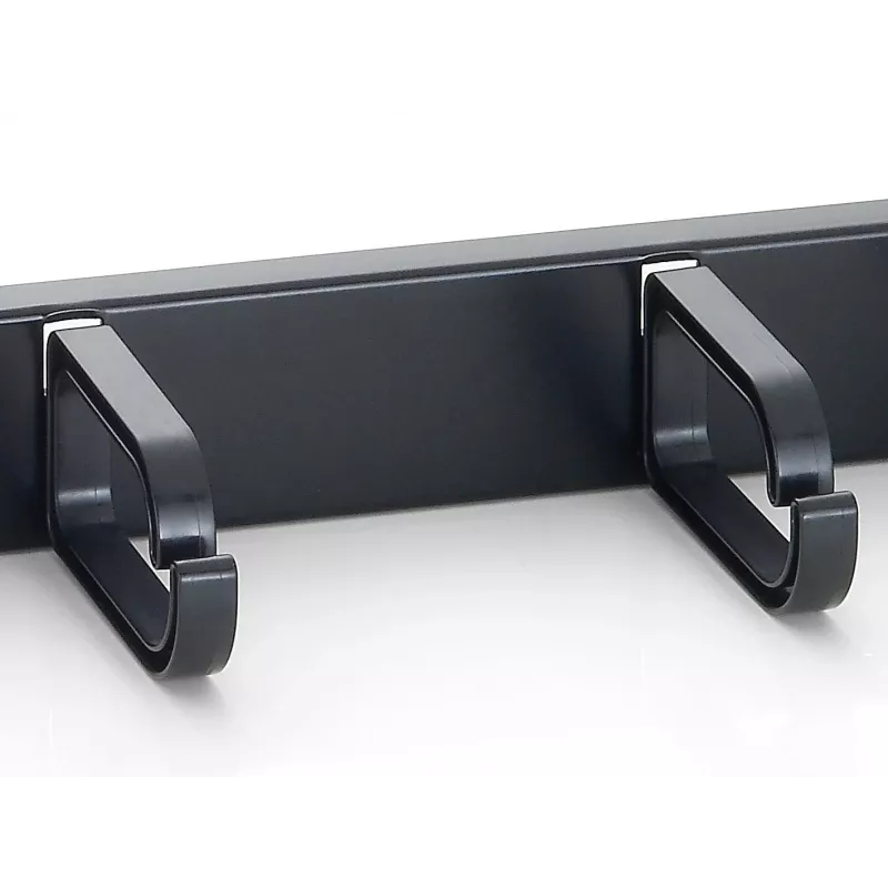 Equip 19-tolline rack-kinnitusega kaablihalduspaneel, must (RAL 9005)