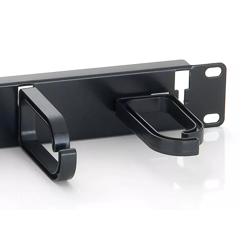 Equip 19-tolline rack-kinnitusega kaablihalduspaneel, must (RAL 9005)
