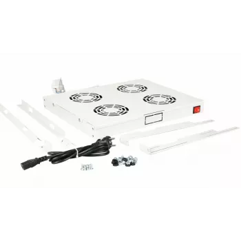 Equip jahutusventilaatorid 19 inch, 1U, 4 ventilaatorit, RAL7035 hall