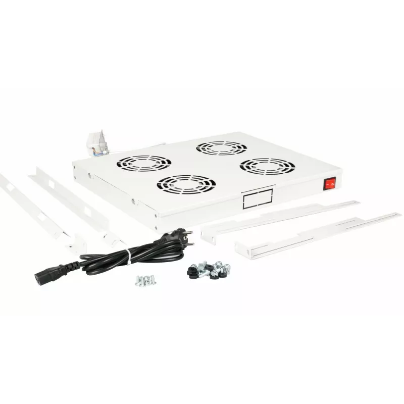 Equip jahutusventilaatorid 19 inch, 1U, 4 ventilaatorit, RAL7035 hall