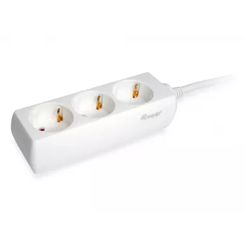 Equip 245550 pikendusjuhe 1,5 m 3 vahelduvvoolu pistikupesa Siseruumidesse Valge
