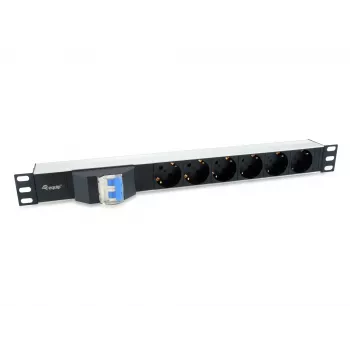 Equip 333312 toitejaotusseade (PDU) 6 vahelduvvoolu pistikupesa 1U must
