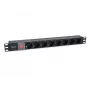 Equip 8 pistikupesaga Saksa toitejaotusseade IEC C14 pistikuga