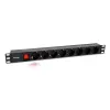 Equip 8 pistikupesaga Saksa toitejaotusseade IEC C14 pistikuga