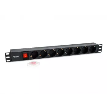 Equip 8 pistikupesaga Saksa toitejaotusseade IEC C14 pistikuga