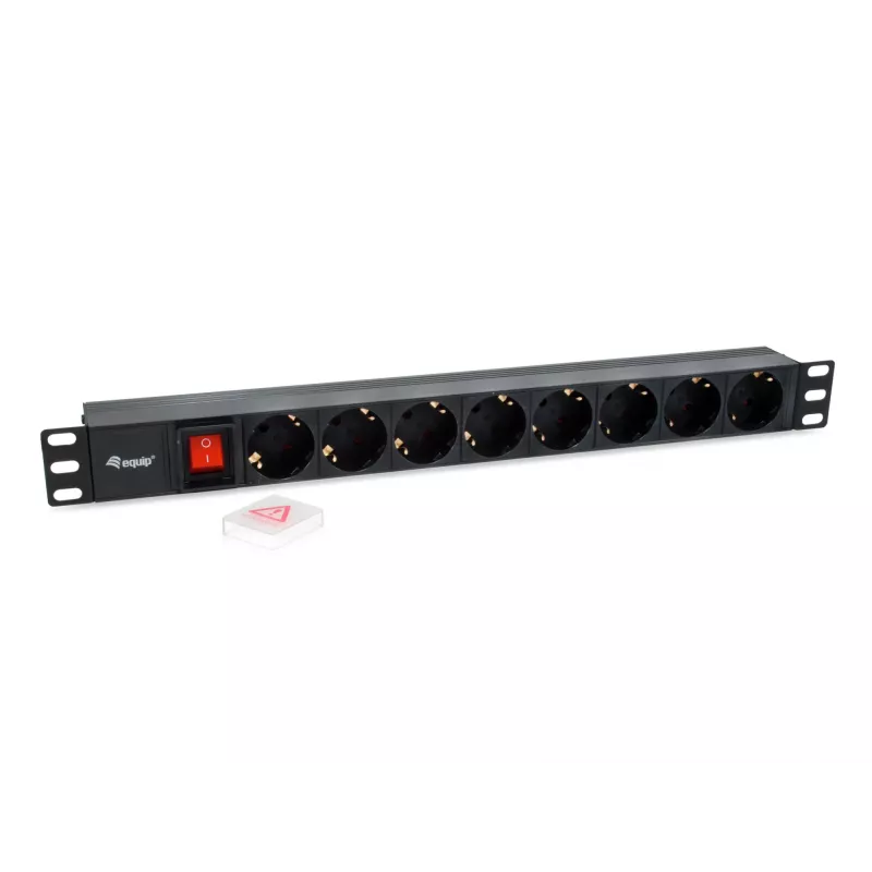 Equip 8 pistikupesaga Saksa toitejaotusseade IEC C14 pistikuga