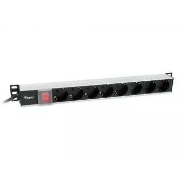 Equip 8 väljundiga saksa toitejaotusseade, alumiiniumkorpus, 3 m
