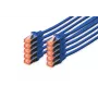 DIGITUS patch-kaabel - CAT6 - S/FTP - Snagless - Cu - 5m - sinine - 10pk