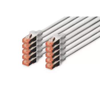 DIGITUS patch-kaabel - CAT6 - S/FTP - Snagless - 50cm - hall - 10 tk