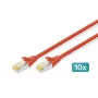 DIGITUS patch-kaabel - CAT6a - S/FTP - Snagless - 2m - red - 10pk