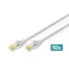 DIGITUS patch-kaabel - CAT6a - S/FTP - Snagless - Cu - 0,25 m - hall - 10 tk pakis