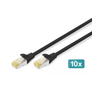 DIGITUS patch-kaabel - CAT6a - S/FTP - Snagless - Cu - 0.5m - Must - 10pk
