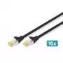 DIGITUS patch-kaabel - CAT6a - S/FTP - Snagless - 3m - Must - 10pk