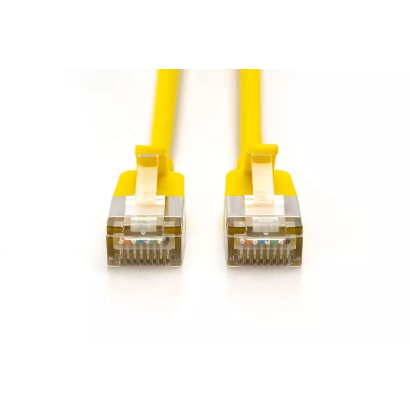 DIGITUS õhuke plaasterkaabel - CAT6A - F-FTP - 1m - Kollane