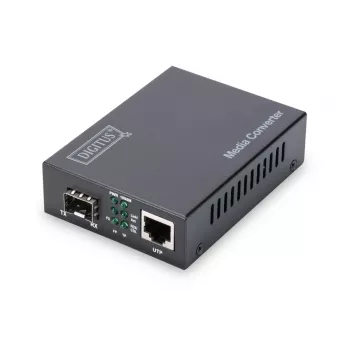 DIGITUS meediamuundur, SFP 10/100/1000Base-T SFP avatud pesale, koos toiteplokiga, ilma SFP-moodulita