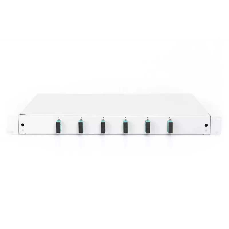 DIGITUS fiiberoptiline liugliitmikukarp, 1U, varustatud 6x SC dupleksiga, sisaldab M 25 kruvi, liitmiskassett, värvilised patsijuhtmed OM3, adapter