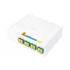 DIGITUS FTTH enclosure, with 4x SC (APC) SX adapter surface and DIN-rail mount