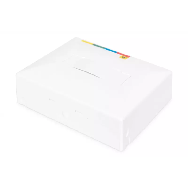 DIGITUS FTTH enclosure, with 4x SC (APC) SX adapter surface and DIN-rail mount