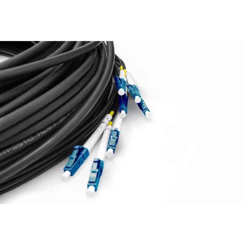 DIGITUS Breakout kaabel - 8 kiudu SM G.657.A1 LC/UPC-LC/UPC universaalne must 100m