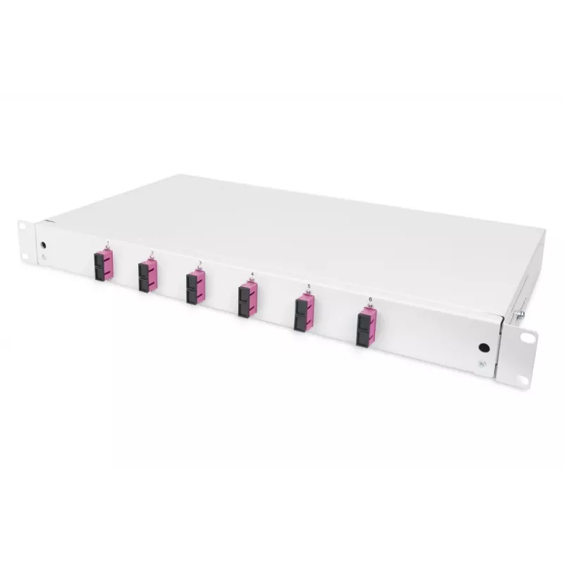DIGITUS kiudoptiline ühenduskarp SC OM4 1U 6xSC-DX kassetiga, patsijuhtmed, adapterid