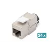 DIGITUS CAT6a Keystone Jack - varjestatud, tööriistavaba ühendus - intelligentne kaablihaldur - 24 tk