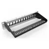 DIGITUS Modulaarne paigalduspaneel, varjestatud 12-port, tühi, 1U, 254mm (10 tolli) riiulikinnitus, värv must RAL 9005