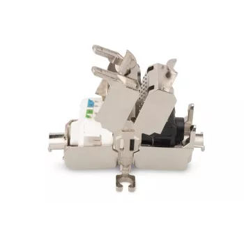 DIGITUS Field Termination Coupler CAT6A, 500 MHz AWG 22-26 jaoks, täielikult varjestatud keystone disain, 26x35x80 mm