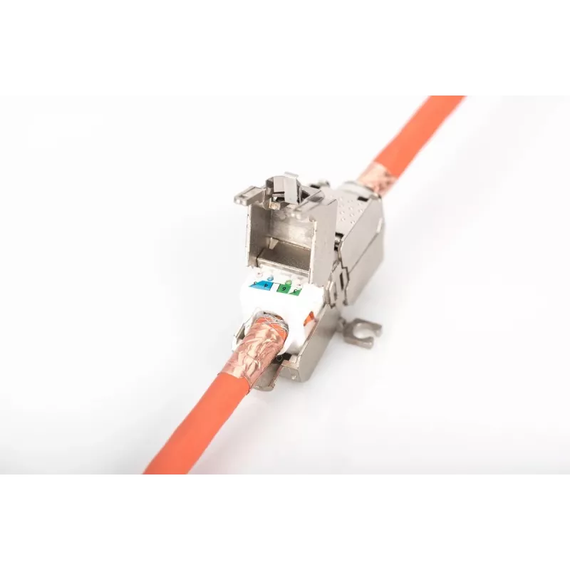 DIGITUS Field Termination Coupler CAT6A, 500 MHz AWG 22-26 jaoks, täielikult varjestatud keystone disain, 26x35x80 mm