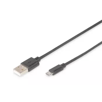 DIGITUS USB 2.0 ühenduskaabel, tüüp A - mikro B M/M, 2m USB 2.0 ühilduv must