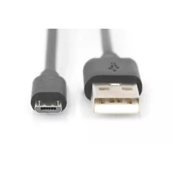 DIGITUS USB 2.0 ühenduskaabel, tüüp A - mikro B M/M, 2m USB 2.0 ühilduv must