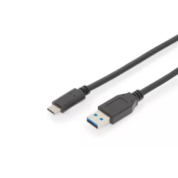 DIGITUS ASSMANN USB USB-C ühenduskaabel, Type C to A M/M, 1m täisfunktsionaalne, Gen2, 3A, 10GB, 3.1 versioon, CE, must