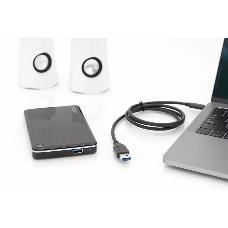DIGITUS ASSMANN USB USB-C ühenduskaabel, Type C to A M/M, 1m täisfunktsionaalne, Gen2, 3A, 10GB, 3.1 versioon, CE, must