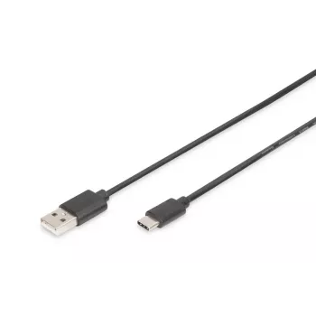 DIGITUS ASSMANN USB USB-C ühenduskaabel, tüüp C kuni A M/M, 1,8 m, 3 A, 480 Mbit/s, USB 2.0, must