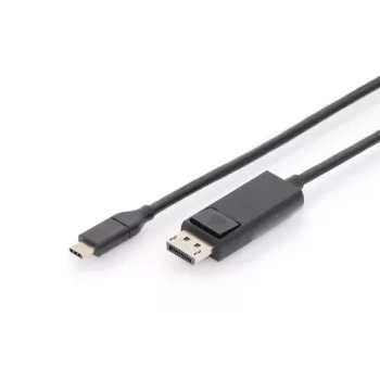 DIGITUS USB USB-C adapterkaabel, USB-C DP-le M/M, 2 m 4K/60 Hz, 32,4 Gbit/s, CE, must