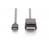 DIGITUS USB USB-C adapterkaabel, USB-C DP-le M/M, 2 m 4K/60 Hz, 32,4 Gbit/s, CE, must