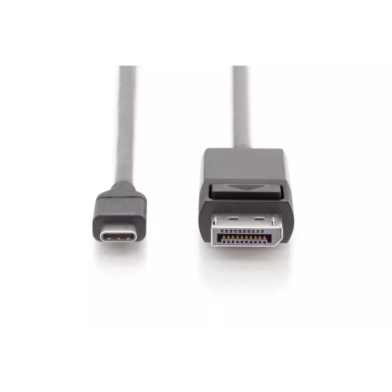 DIGITUS USB USB-C adapterkaabel, USB-C DP-le M/M, 2 m 4K/60 Hz, 32,4 Gbit/s, CE, must