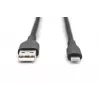 DIGITUS USB silikoonist laadimiskaabel USB-A – Lightning USB 2.0 12W – 50 cm must