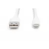 DIGITUS USB silikoonist laadimiskaabel USB-A - Lightning USB 2.0 12W - 1m valge