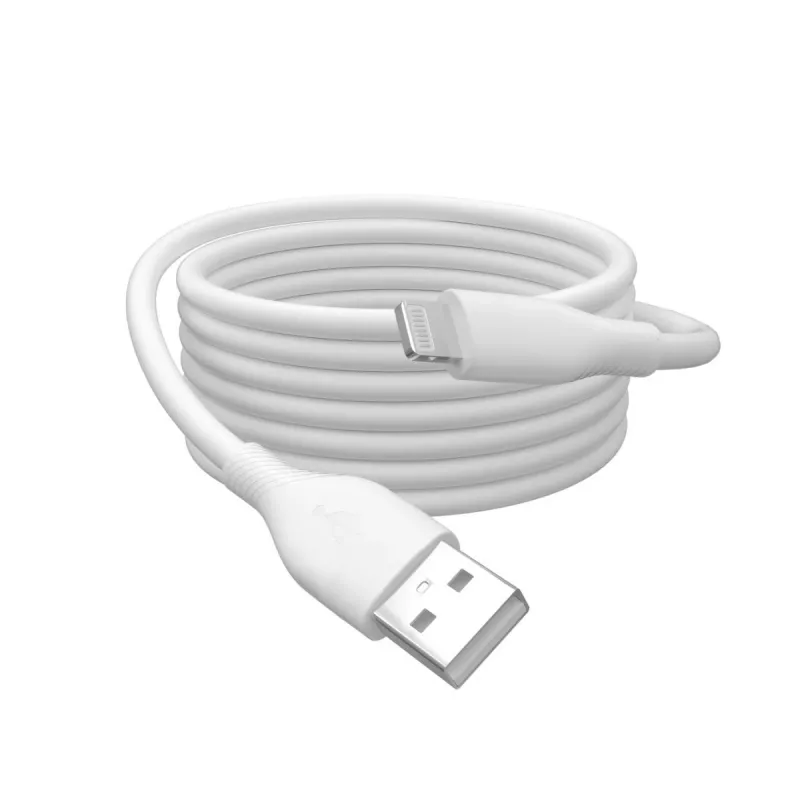DIGITUS USB Silicone charging kaabel USB-A - Lightning USB 2.0 12W - 2m Valge