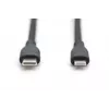 DIGITUS USB-silikoonlaadimiskaabel USB-C - Lightning USB 2.0 60W - 50cm must