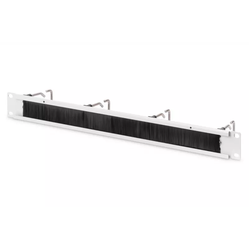 DIGITUS 1U kaablikorralduspaneel harjaga 4x terasrõngast 40x75 mm, hall (RAL 7035)