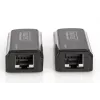 DIGITUS Mini HDMI pikenduskomplekt, Full HD 50m CAT6/6A/7, toide Micro USB kaabli kaudu, must