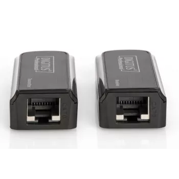 DIGITUS Mini HDMI pikenduskomplekt, Full HD 50m CAT6/6A/7, toide Micro USB kaabli kaudu, must