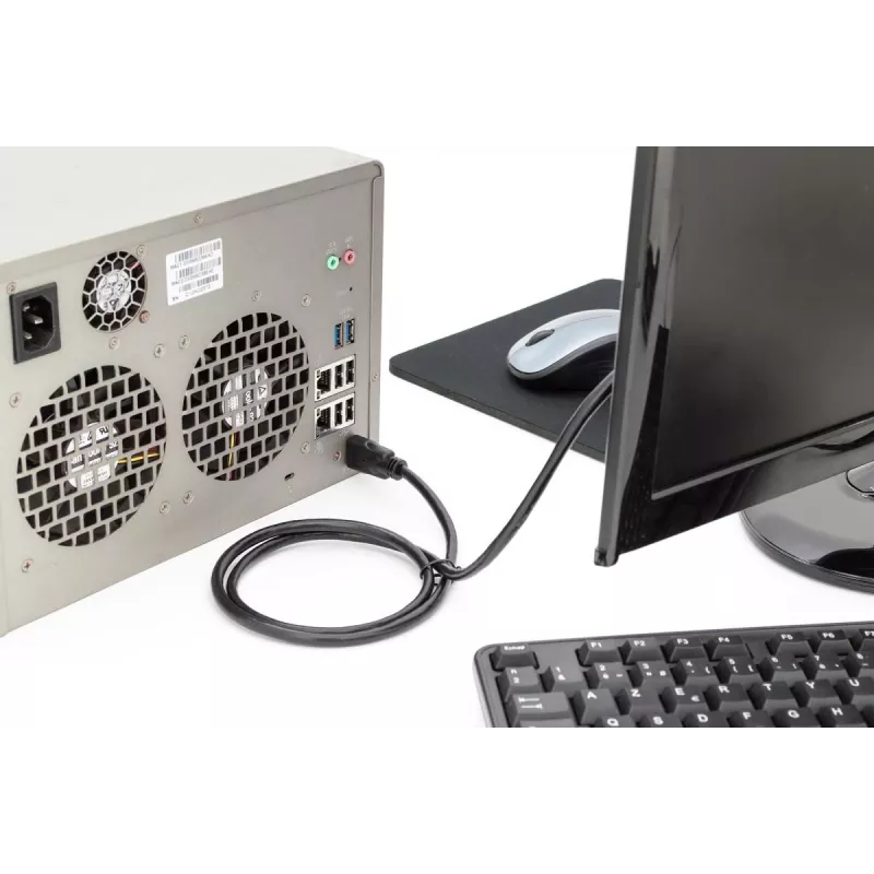 DIGITUS HDMI Premium High Speed ühenduskaabel, tüüp A M/M, 1m koos Ethernetiga, Ultra HD 60p, must