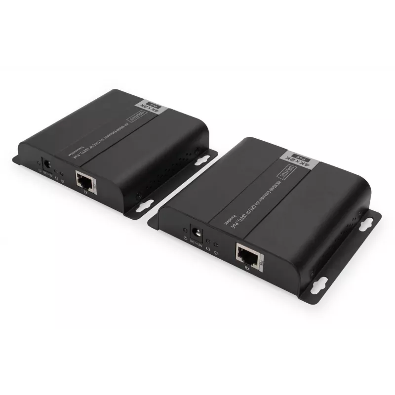 DIGITUS 4K HDMI pikenduskomplekt üle IP / CAT 5, 6 (120 m), täielik PoE-toide, UHD 4K/30Hz