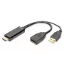 Digituse 4K HDMI-adapter HDMI-DisplayPort 0,2 m HDMI-tüüp A USB