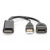 Digituse 4K HDMI-adapter HDMI-DisplayPort 0,2 m HDMI-tüüp A USB