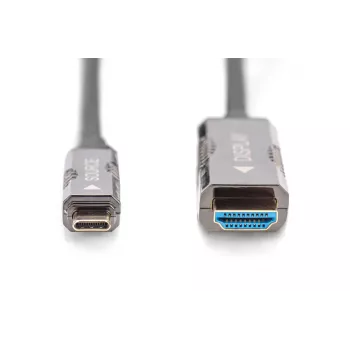 DIGITUS USB - Type C to HDMI AOC FO adapterkaabel, HDMI versioon 2.0; maks 4Kx2K@60Hz; 20 m